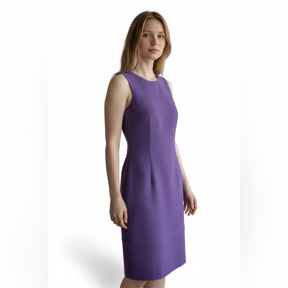 NWT Michael Kors Size 6 Wisteria 99% Virgin Wool Sleeveless Stretch Sheath Dress